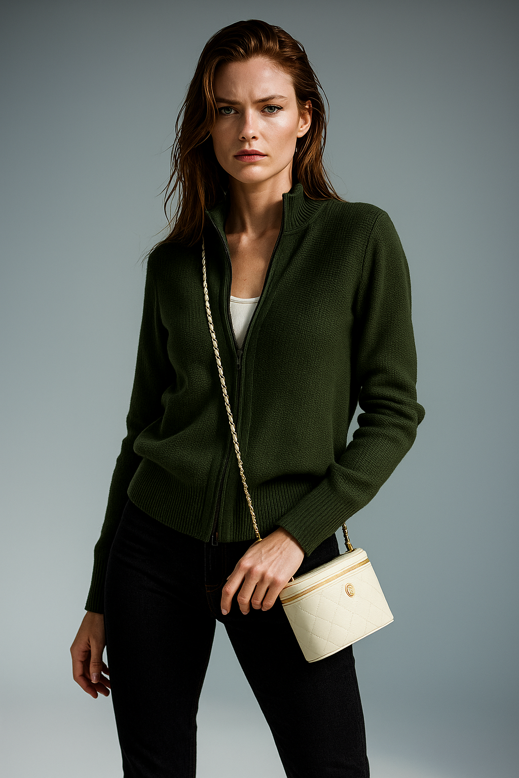 Jean | Wool Zip-Up Cardigan for Women
