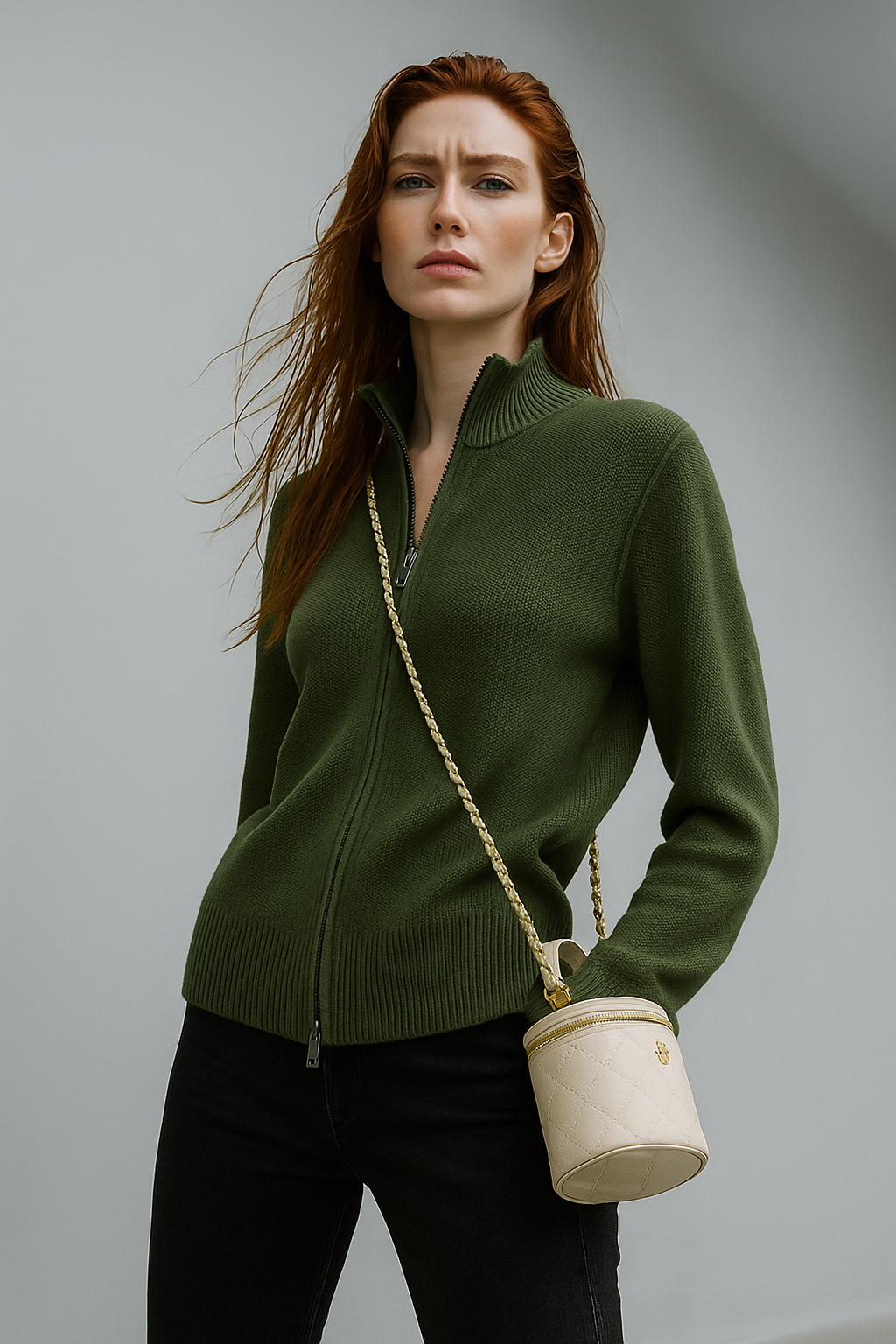Jean | Wool Zip-Up Cardigan for Women