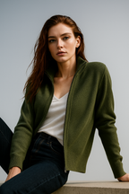 Jean | Wool Zip-Up Cardigan for Women