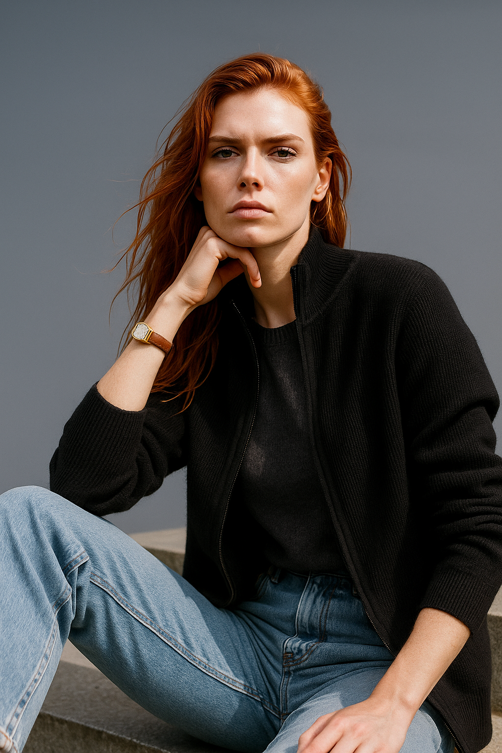 Jean | Wool Zip-Up Cardigan for Women