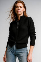 Jean | Wool Zip-Up Cardigan for Women