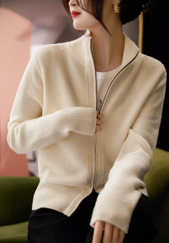 Jean | Wool Zip-Up Cardigan for Women