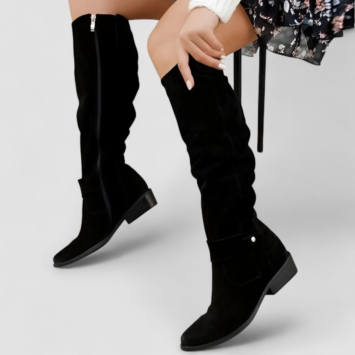 Eleanor | Women's Orthopedic Suede Knee-High Slouch Boots